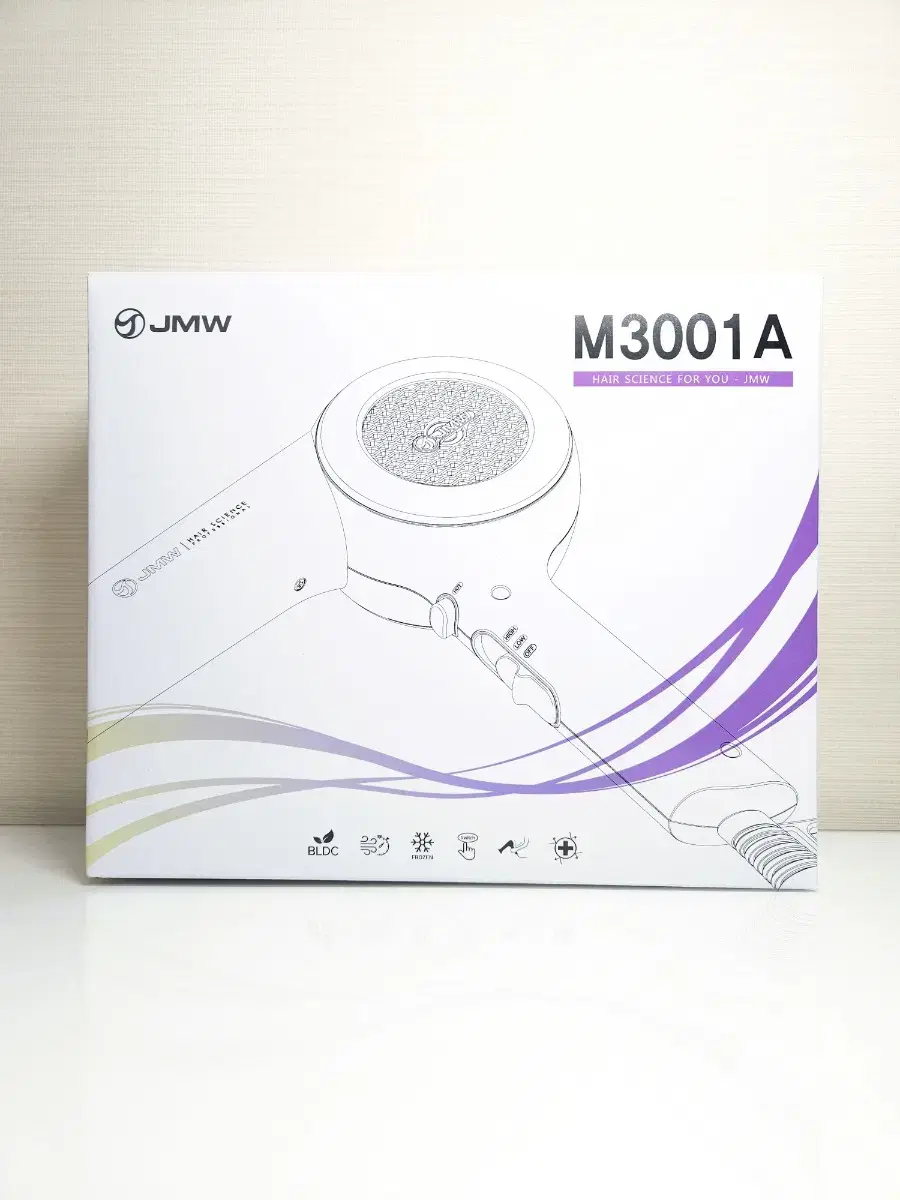 JMW BLDC 터보 항공모터 미용실 드라이기 M3001A 퍼플